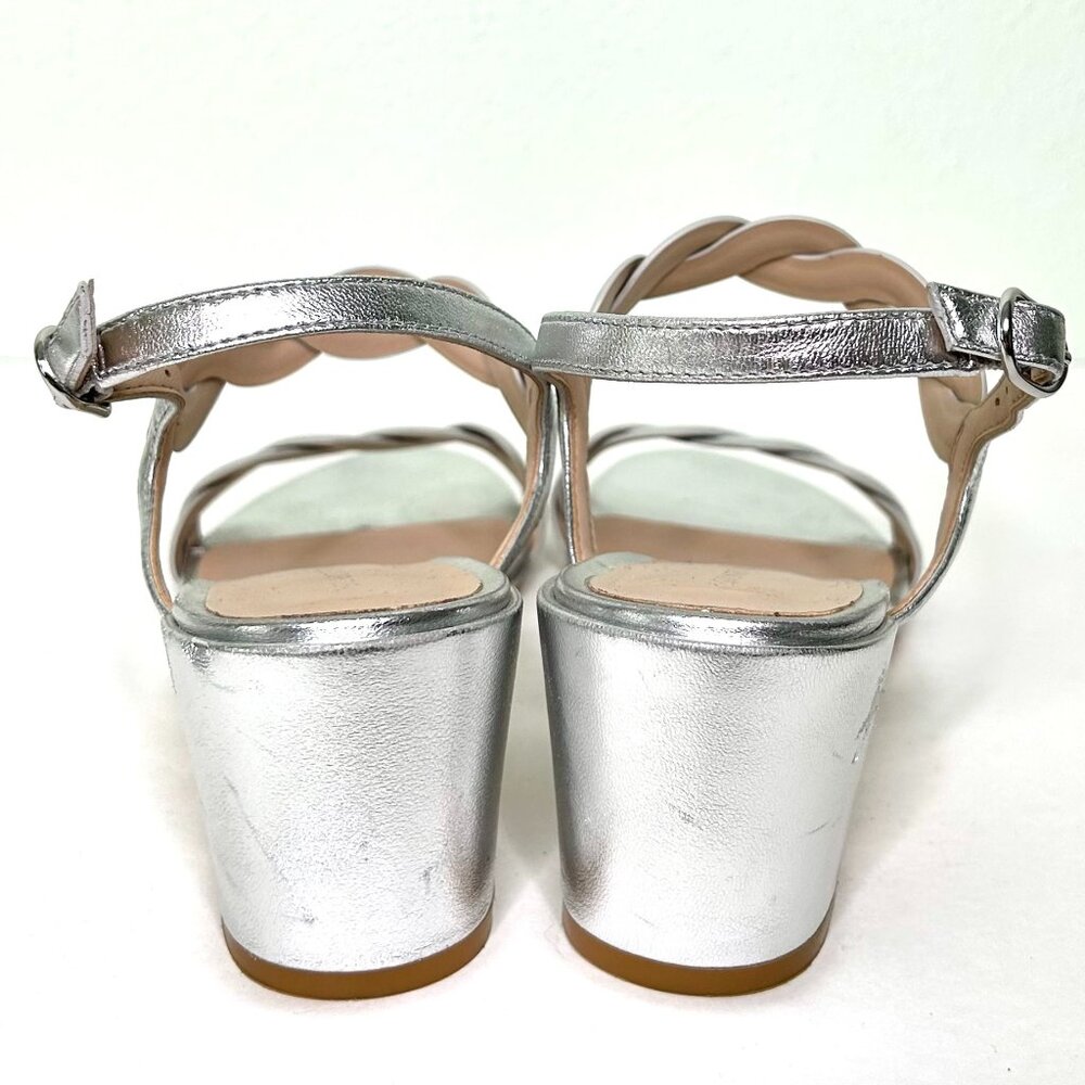 Stuart Weitzman Twistie Block Heel In Silver Size… - image 7